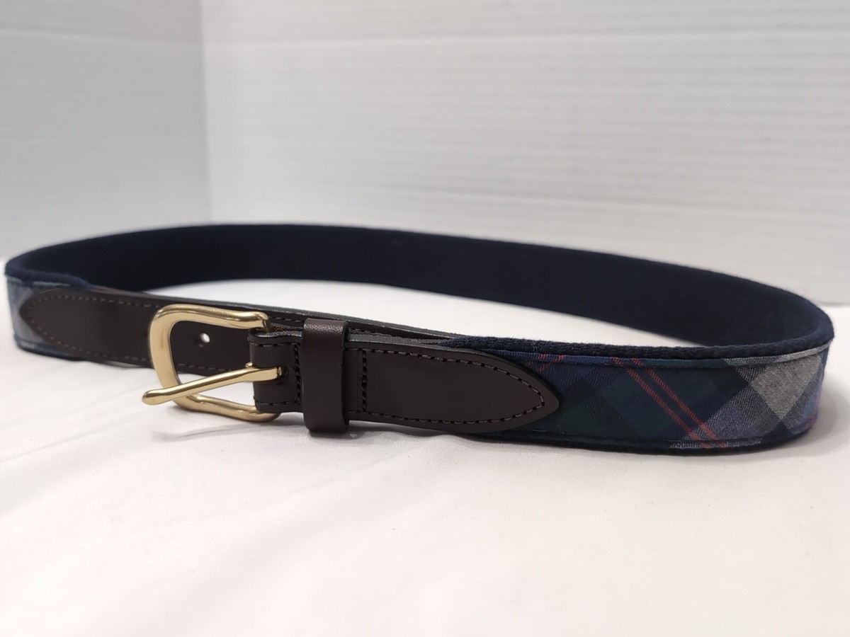Vineyard Vines Blackwatch Tartan Plaid D-Ring Belt NWT Nautical Nylon Preppy LRG VINEYARD VINES Blackwatch Plaid Belt Canvas Leather /Golf  main image 2