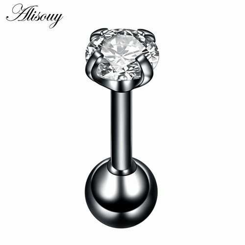 2pcs Stainless Steel 4mm Crystal Ear Cartilage Earrings Piercing Women's Jewelry - Picture 29 of 31