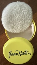 Jean Nate Silkening Body Powder Container w/ Powder Puff 6 oz Mostly EMPTY Vtg
