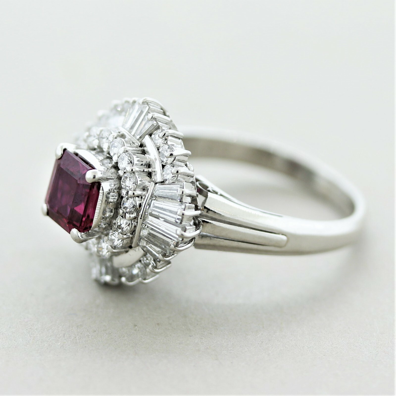 Ruby Diamond Platinum Ring 2.02CTW - image 3