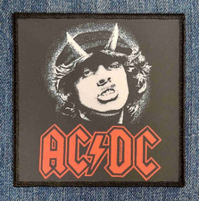 ACDC Angus Young Sublimated Printed Sew On Patch Australian Hard Rock Band Logo