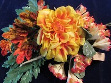 Vintage Millinery Flower Collection Orange Yellow w/Velvet 1-3 German H4986