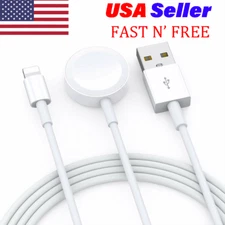 2-in-1 Magnetic Charger USB Cable For Apple Watch SE/6/5/4/3/2/1 iPhone 11/8/7/X