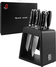 TUO Kitchen Knife Set - 10 Pieces Knife Set w/Wooden Block 030605 Stainless S 13