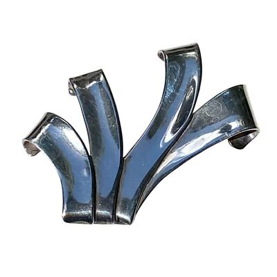 LG VTG MEXICO MODERNIST TAXCO STERLING SILVER RIBBON BROOCH