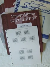 STANLEY GIBBONS JERSEY 22-RING STAMP ALBUM SUPPLEMENT PACKS, VARIOUS YEARS