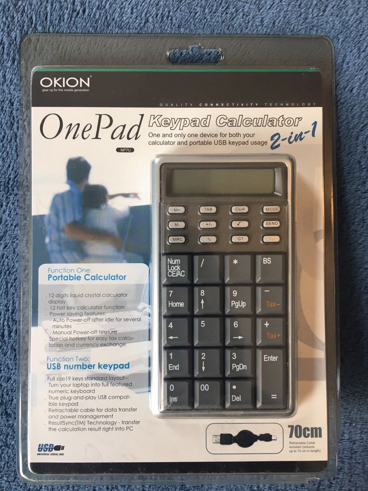Okion 2 In 1 Keypad Calculator With Retractable USB Cord Brand New Sealed