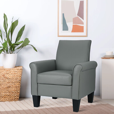 Modern Faux Leather Recliner Chair Living Room Single Sofa Home Theater Seating