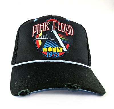 Pink Floyd Money distressed peak Unisex schwarz Trucker Snapback Cap verstärkt