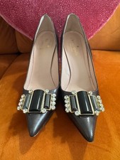 Kate Spade Black Pumps, Rhinestones on Top Pointed Toe, size 6.5 B
