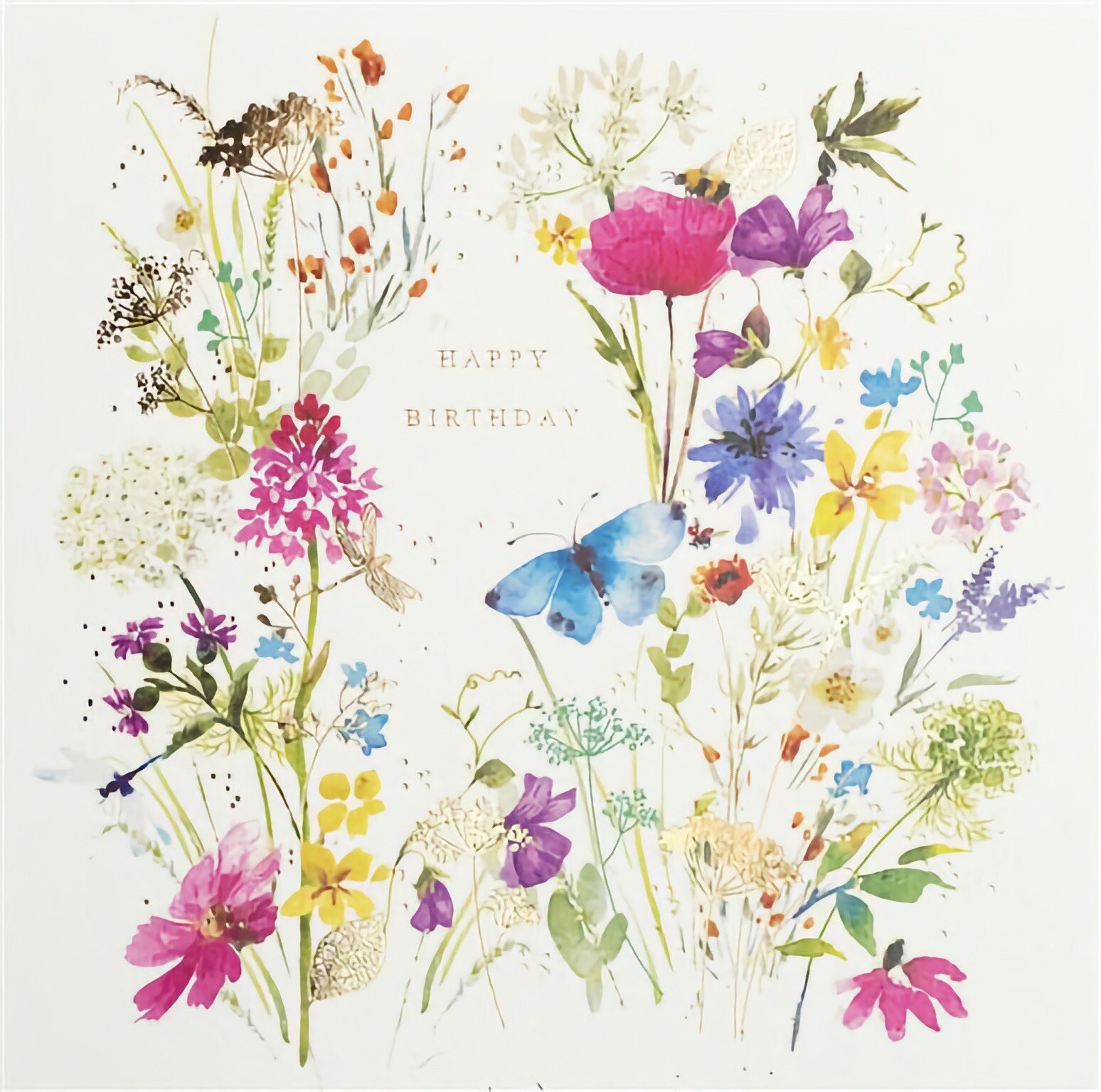 Happy Birthday Card Floral Flowers Female Mum Nan Sister Daughter Aunt Friend