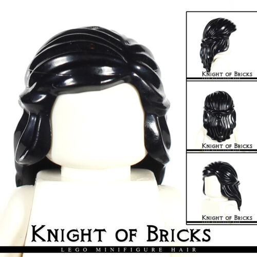 LEGO Minifigure Hair BLACK 59363 Female Girl Mid-Length Braid Sides Princess  - Picture 1 of 6