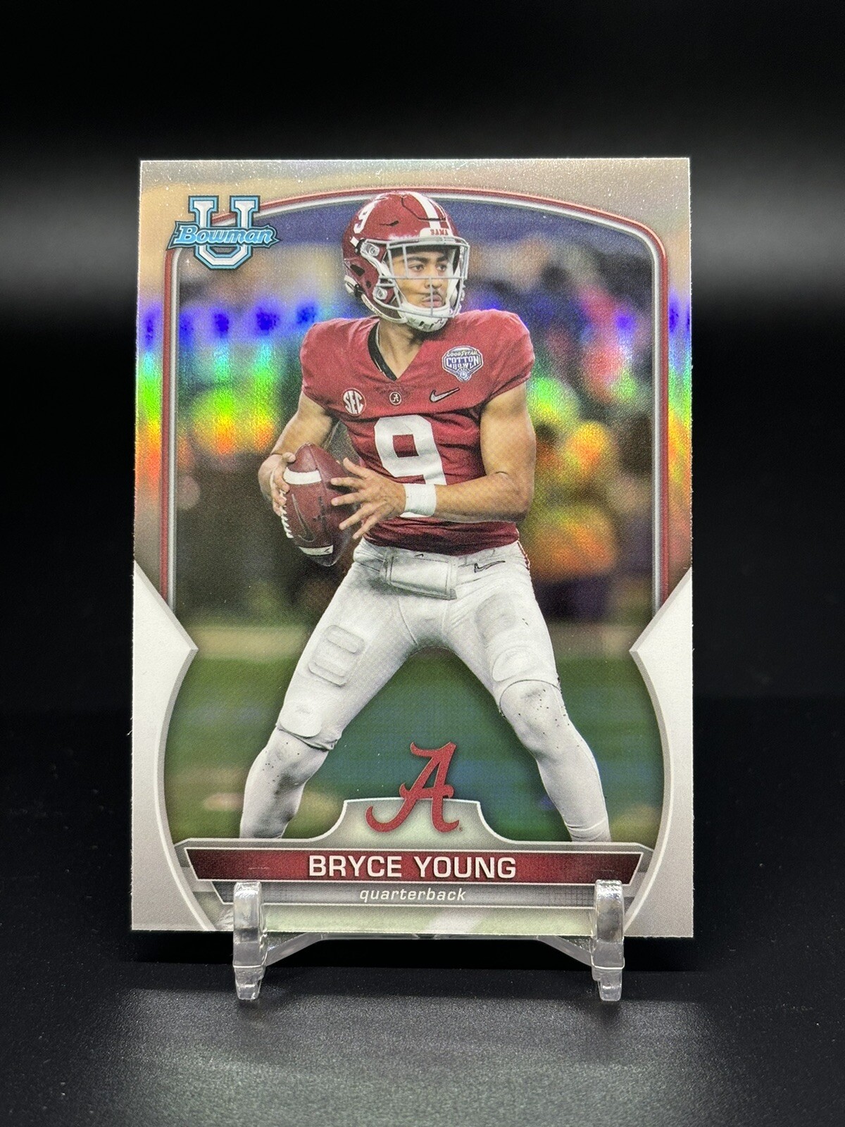 2022 Bowman Chrome U #1 Bryce Young Silver Refractor Alabama Panthers