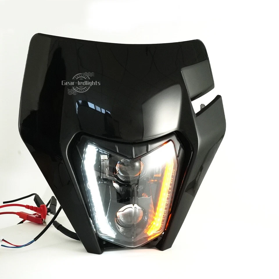 LED 车头灯适用于 KTM EXC XCF XCW SXF SMR 125 250 300 350 450 500 带转向信号 — 第 2/4 张图片