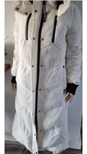 Next New Elements White/black Hooded Padded Duvet Coat Size Uk 12