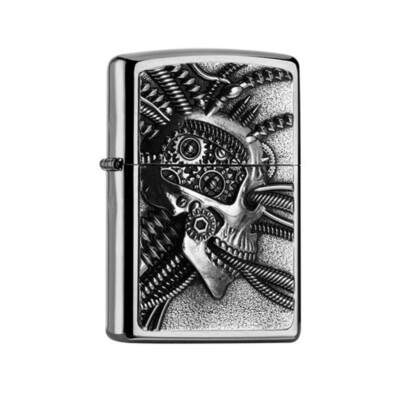 Zippo Benzinfeuerzeug Cyber Punk Schädel winddicht Raucher Geschenk Neu