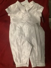 BABY BOY ALL WHITE CHRISTENING SUIT BY SAGE LAUREN, NEW WITH TAGS