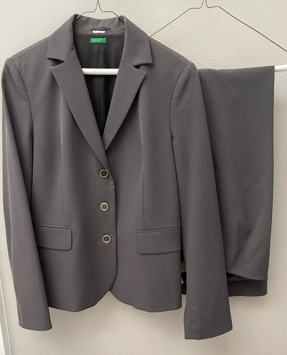 United Colors of Benetton Women s Business Suit Pants Jacket Brown Size 44