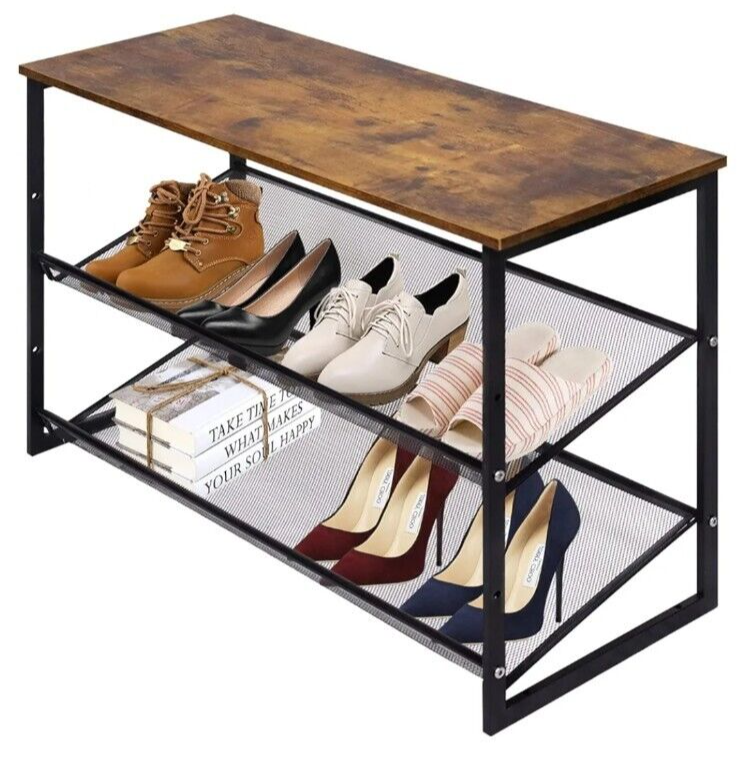 3-Tier Adjustable Stackable Shoe Rack Freestanding New or Open Box-image