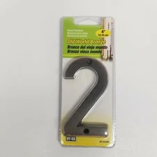 HY-KO Old World Bronze #2 House Number, 4" Size, New