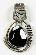 Signed SILPADA Onyx Cabochon Sterling Silver Pendant SILPADA Hallmark 925/1000