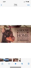 Doberman Wood Dog Sign Wall Plaque 5 x 10 