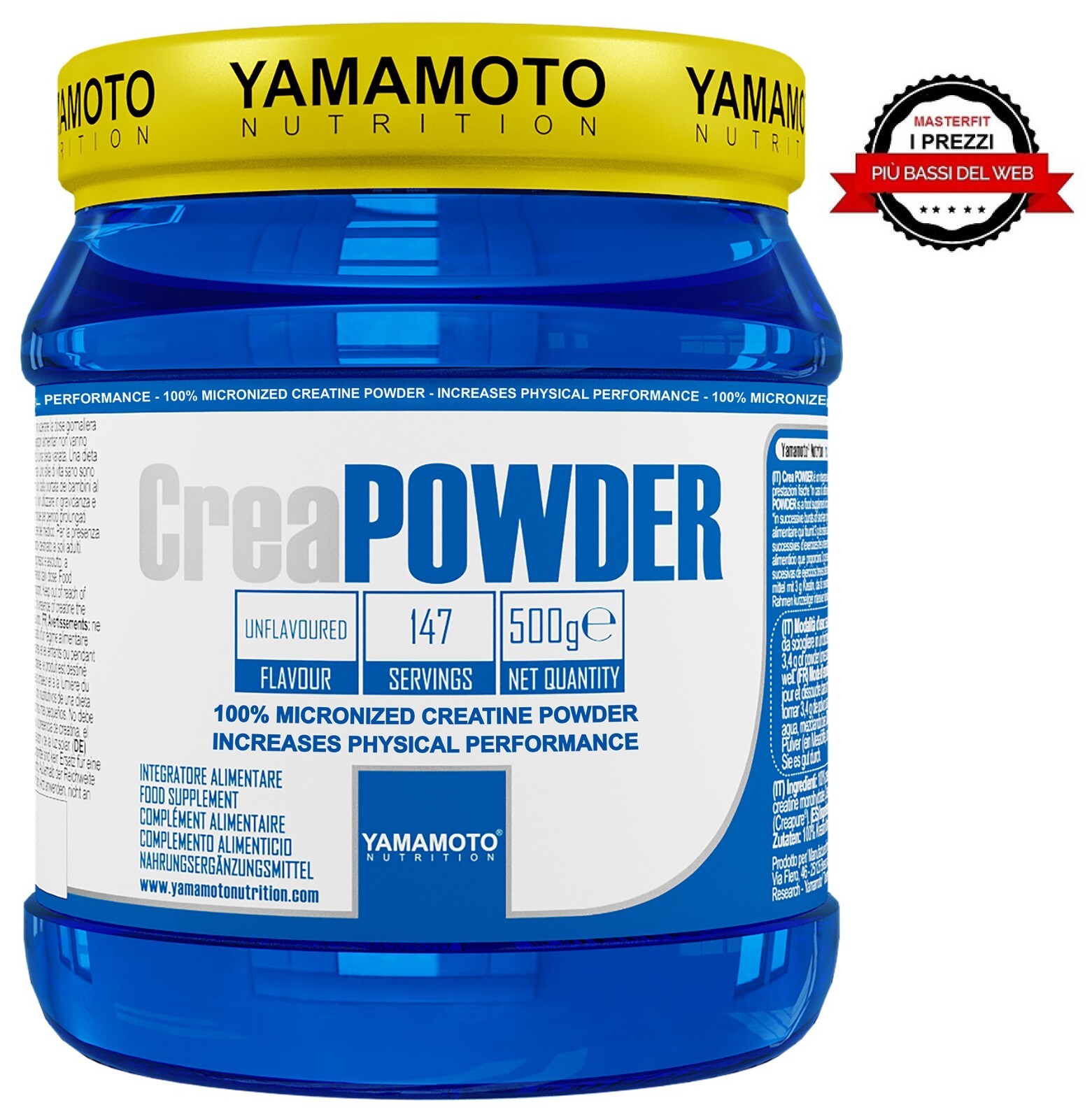 100% CREATINA MONOIDRATO PURA 500Gr  CreaPOWDER Yamamoto