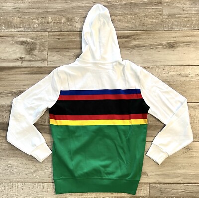 POLO RALPH LAUREN 67 ALPINE RACING PULLOVER HOODIE GREEN YELLOW