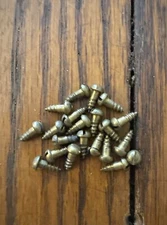 #3 X 1/4” Wood Screw Antique Slotted Round Head Brass USA Made Free Ship 20 Pack