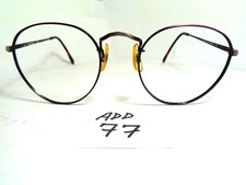 Vtg DANIEL HUNTER Eyeglasses Round Cody Demi Burgundy Japan 90s ADD-77