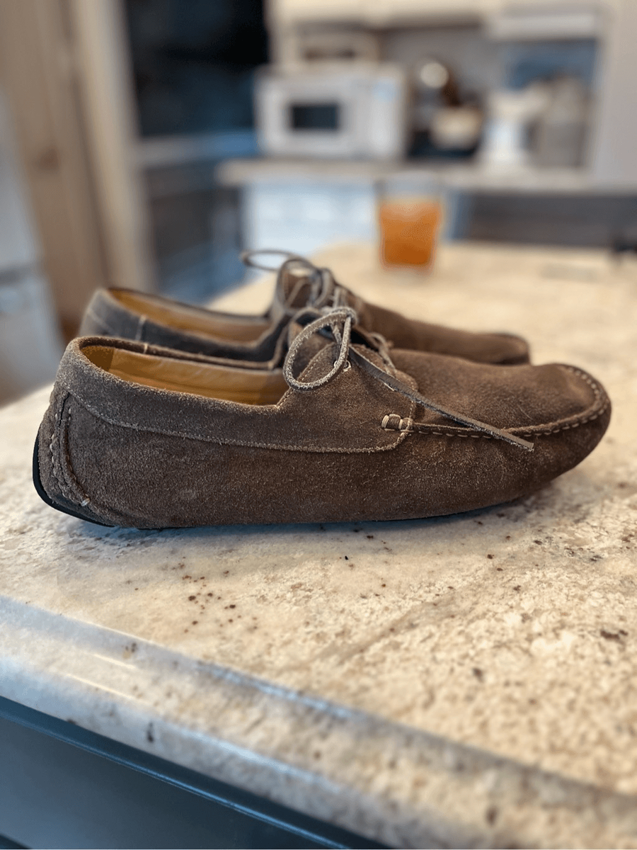 Clarks Brown Suede Lace Up Moccasin Sz 12 | eBay display picture 1