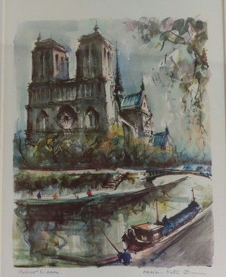 Marius Girard signed watercolor print Paris-Notre Dame | eBay