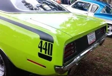 Fits 1970 Plymouth Cuda Hockey Stick Stripes Kit Mopar 440 Gloss Black