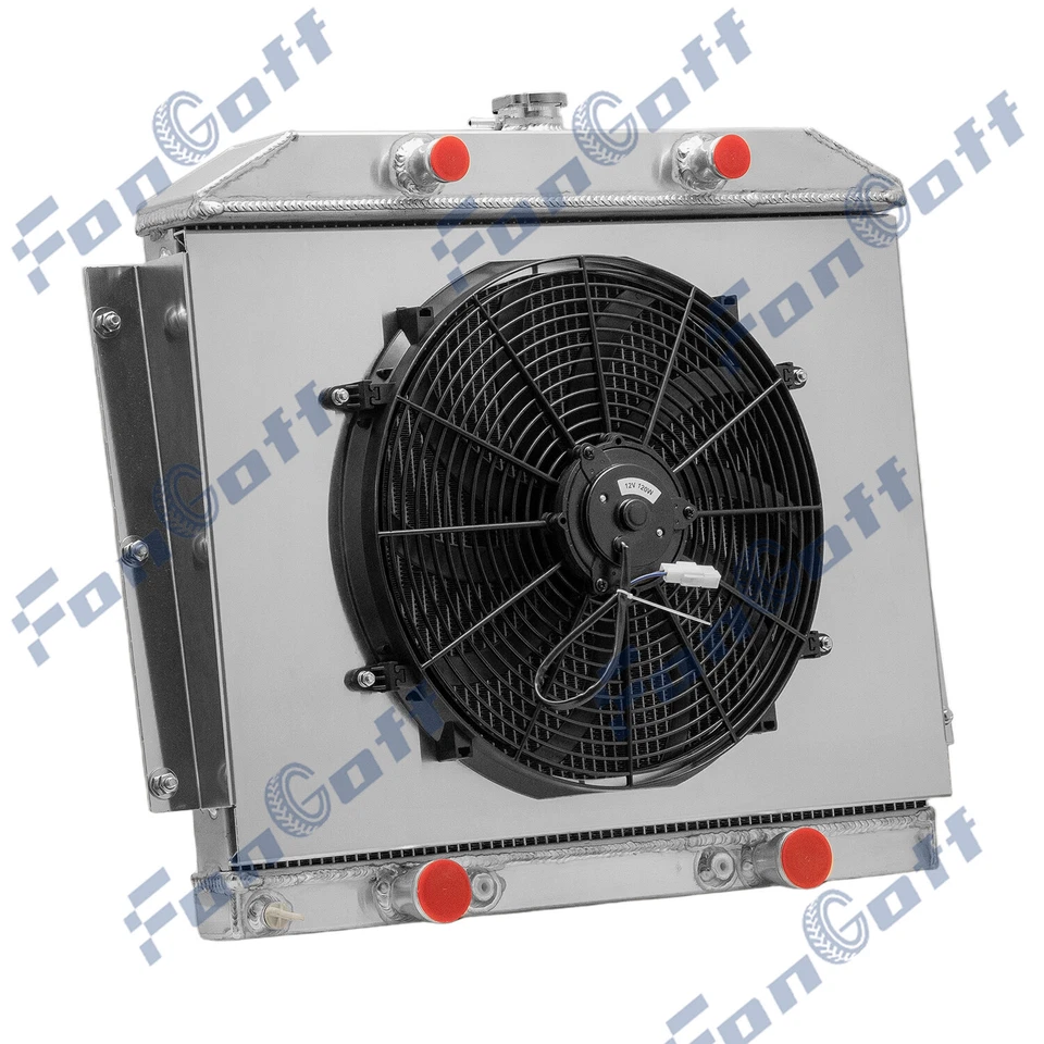 Ventilador de cubierta de radiador de 4 filas para 49 1950 1951 Mercury Monterey 3,7 4,2 L con cabeza plana Foto 3 de 4