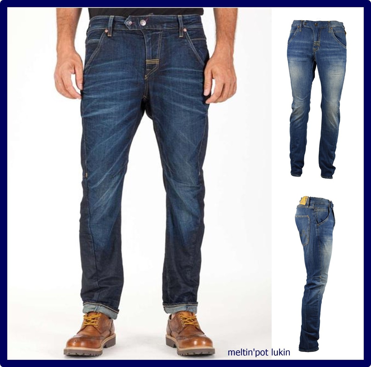 Mens Maner Meltin Pot Maner Slim Fit Meltin Pot Jeans Jeans