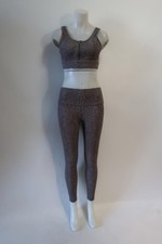 Womens Varley 2PC Gray, Brown Bra  Leggings Active Set S