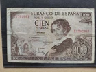 SPAIN 100 PESETA BANKNOTE YEAR 1965 CIRCULATED WITH BENDING SIGNS