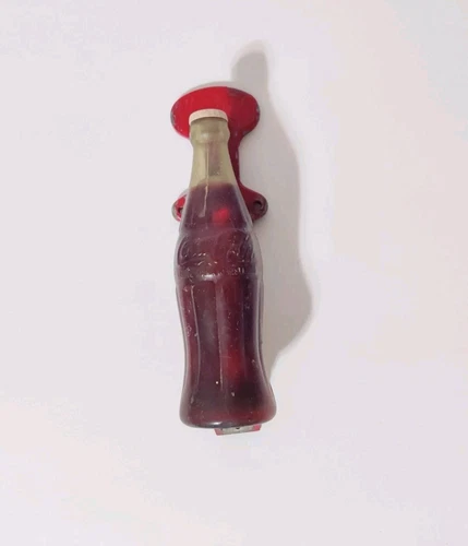 ORIGINAL VINTAGE 1950'S COCA-COLA "HAVE A COKE" BOTTLE SHAPED DOOR HANDLE Patina