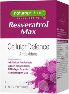 Naturopathica Phyto-Active Resveratrol Max 30 Tabs x 3 Pack