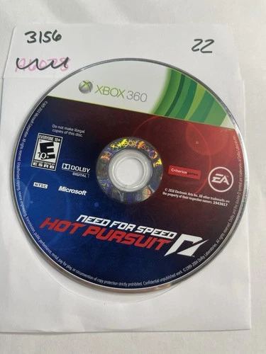 Need for Speed Hot Pursuit (Microsoft Xbox 360,2010) Disc Only No Tracking 3156