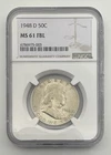 1948-D Franklin Half Dollar NGC MS61 FBL ( FULL BELL LINES)