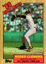 Roger Clemens Boston Red Sox 1987 Topps '86 Record Breaker #1