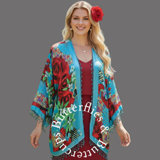 Dream Keeper Viscose Silk Devore Beaded Jacket Cover Up Size Plus Size Dress