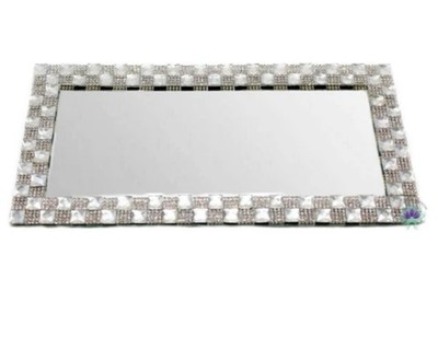 Silber Kristall verspiegelt Tablett geschliffener Diamant Bling Eitelkeit Parfüm Display groß