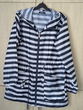 Roman Ladies Light Weigh Mac. Black and white striped. Size S Ideal for holidays
