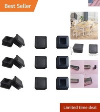 25mm Black Plastic Square Plugs - 12 Pieces for 1" Tubing - Durable  Waterproof