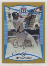 2008 Bowman Draft Prospects Chrome Gold Refractor 27/50 Elvis Andrus #BDPP89 0m8