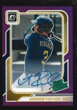 Panini 2026 Donruss OPTIC ANDREW FISCHER Rated Prospect Purple Auto #/99