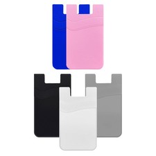 5 Pcs Stick On Cell Phone Wallets Silicone Mobile Phone Pouches Adhesive Holders