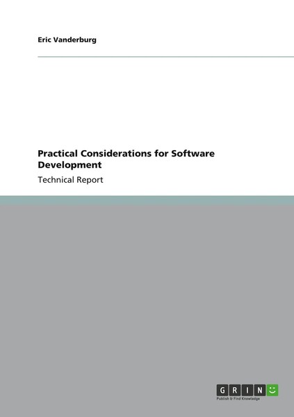 Eric Vanderburg | Practical Considerations For Software Development | Buch-image